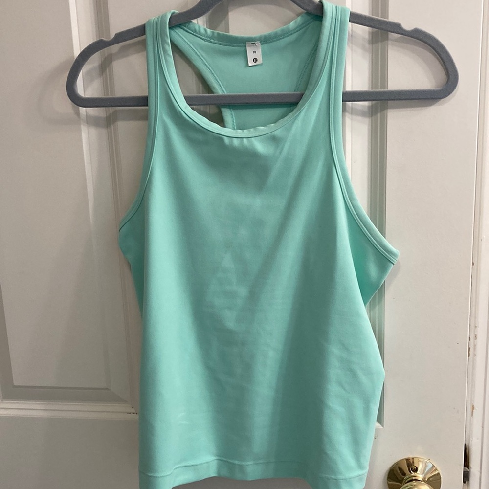 Lululemon waist length racerback tank size 10 mint green